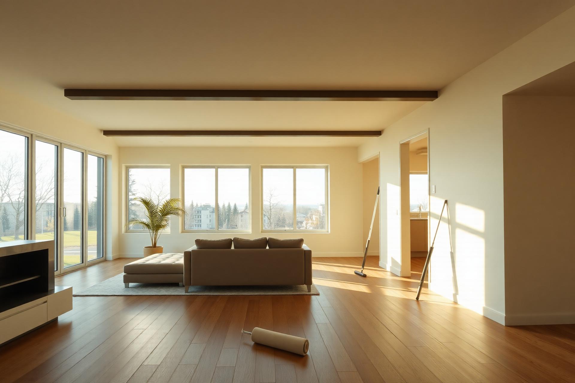 Newly painted modern living room