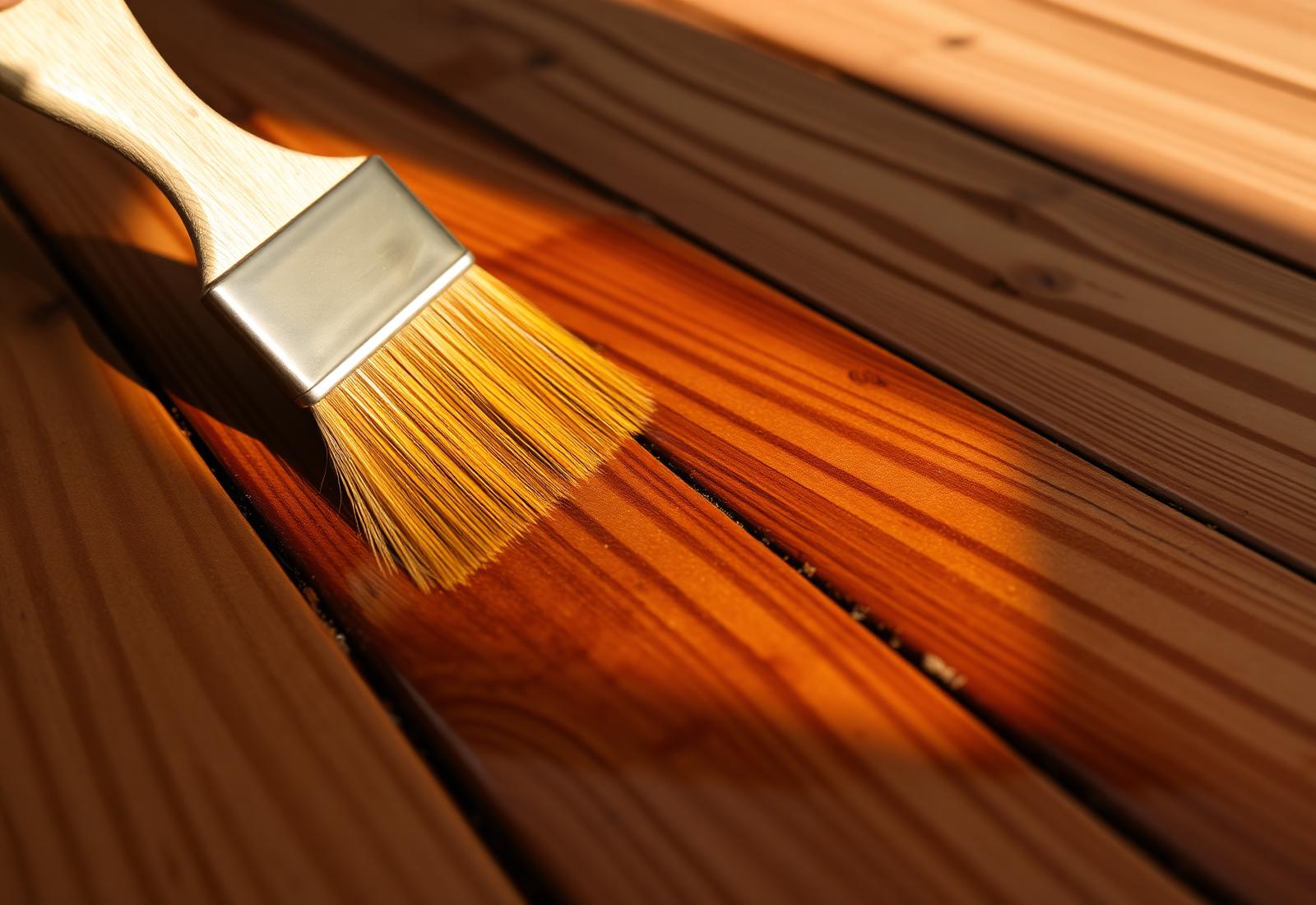Stained deck detail